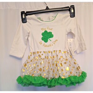 Koala Kids NWT 6/9 months my first st. patricks day tutu Dress ONLY -no headband